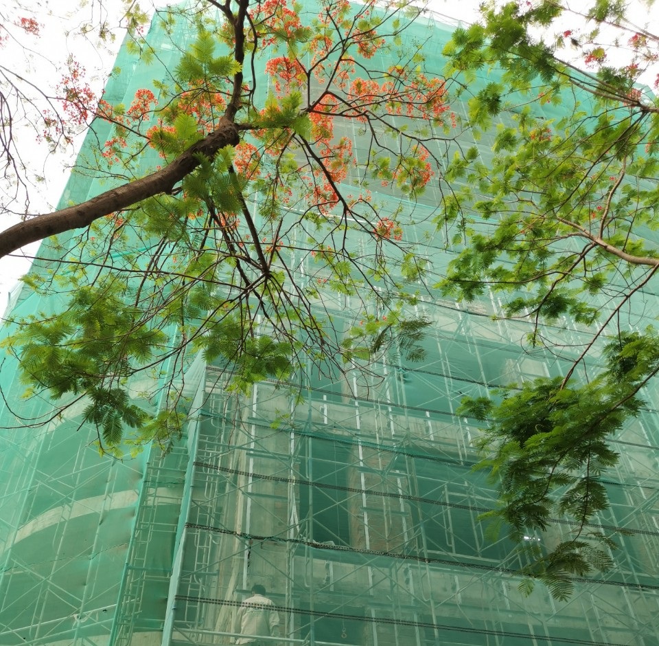 Cải tạo, ốp đá tại công trình Trung tâm tín dụng quốc gia